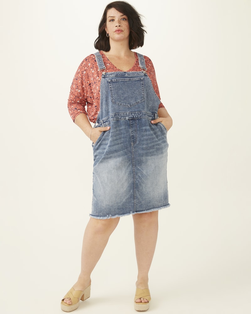 Plus size online jean skirt overalls
